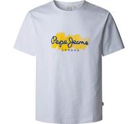 Pepe Jeans T-Shirt Milton Tee Herren – 100% Baumwolle Jersey, Rundhals, Logoprint – XL Weiß