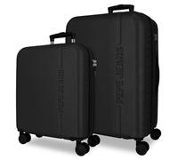 Pepe Jeans Montana Koffer-Set, Schwarz, 55/68 cm, ABS, integrierter TSA-Verschluss, 109 l, 6,9 kg, ausziehbar, Handgepäck