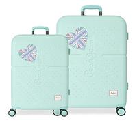 Pepe Jeans Nerea Blue Kofferset 55/70 cm starres ABS integrierter TSA-Verschluss 116L 7,54kg 4 Doppelrollen Handgepäck