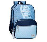 Pepe Jeans Noni Denim Rucksack mit zwei Fächern, anpassbar an Trolley, Blau, 30 x 40 x 12 cm, Polyester von Joumma Bags, blau, Talla única, Rucksack mit Doppelfach, anpassbar an Trolley