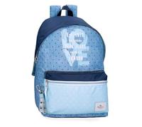 Pepe Jeans Noni Denim Schulrucksack, tragbar, 39,6 cm, Blau, 31 x 44 x 17,5 cm, Polyester, von Joumma Bags, blau, Talla única, Schulrucksack