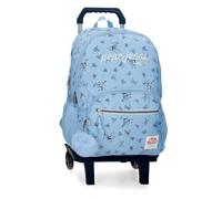 Pepe Jeans Olivia Schulrucksack mit zwei Fächern und Kutsche 10.5 "Zoll Hellblau 32x44x22 cm Polyester 30.98L von Joumma Bags