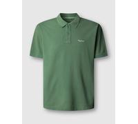 Poloshirt PEPE JEANS "OSCAR", Herren, Gr. XL, woods grün, Piqué, Obermaterial: 100% Baumwolle, bestickt, unifarben, regular fit hüftbedeckend, Rippbündchen, Shirts, aus Baumwoll-Piqué, mit Logosticker
