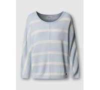 Strickpullover PEPE JEANS "ALBERTA", Damen, Gr. S, stormy sea blau, Strick, Obermaterial: 100% Baumwolle, gestreift, lässig geschnitten hüftbedeckend, Rundhals, Rippstrickbündchen, Pullover Strickpull