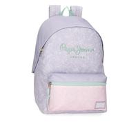 Pepe Jeans Renata Schulrucksack für Kinder, aus Polyester, breite und verstellbare Träger, Fronttasche von Joumma Bags, dunkelviolett, Talla única, Tagesrucksa