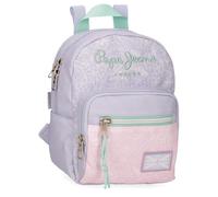 Pepe Jeans Renata Schulrucksack für Kinder, aus Polyester, breite und verstellbare Träger, Fronttasche von Joumma Bags, dunkelviolett, Talla única, Wanderrucksack