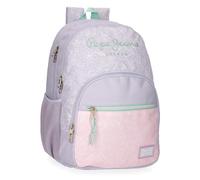 Pepe Jeans Renata Schulrucksack für Kinder, aus Polyester, breite und verstellbare Träger, Fronttasche von Joumma Bags, dunkelviolett, Talla única, Rucksack Größe 46
