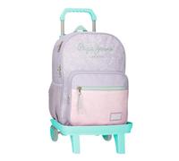 Pepe Jeans Renata Schulrucksack mit Trolley, Violett, 30 x 40 x 12 cm, Polyester, 14,4 l von Joumma Bags, dunkelviolett, Talla única, Schulrucksack mit Trolley