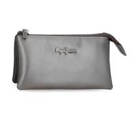 Pepe Jeans Ruby Kulturbeutel mit DREI Fächern, grau, 17,5 x 9,5 x 2 cm, Polyester und PU von Joumma Bags, grau, Talla única, Kulturbeutel mit DREI Fächern