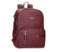 Pepe Jeans Sprig lässiger Rucksack aus Kunstleder, breite und verstellbare Träger zur Anpassung, Fronttasche von Joumma Bags, Zwei Taschen, Talla única, Bordeaux