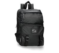 Pepe Jeans Straps Anpassbarer Laptop-Rucksack 13.3" Schwarz 25x37x10 cm Polyester mit Details aus Kunstleder 9.25L
