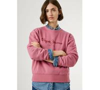 Sweatshirt PEPE JEANS "BADDY", Damen, Gr. M, mauveglow pink, Sweatware, Obermaterial: 70% Baumwolle, 30% Polyester, unifarben, bedruckt, casual, Rundhals, Langarm Rippbündchen, Sweatshirts, mit Rundha