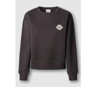 Sweatshirt PEPE JEANS "LETHA", Damen, Gr. M, 990washed schwarz, Sweatware, Obermaterial: 85% Baumwolle, 15% Polyester, bedruckt, normal, Rundhals, Rippstrickbündchen, Sweatshirts Sweatshirt, mit gerip