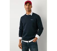 Sweatshirt PEPE JEANS "MACBETH SMALL LOGO PLAIN CREW", Herren, Gr. S, blau (dulwich blau), Sweatware, Obermaterial: 70% Baumwolle, 30% Polyester, unifarben, casual, regular fit normal, Rundhals, Langa