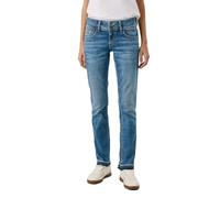Slim-fit-Jeans PEPE JEANS "SLIM JEANS LW", Damen, Gr. 27, Länge 30, blau (light destroyed blau), Denim/Jeans, Obermaterial: 99% Baumwolle, 1% Elasthan, Destroyed-Effekte, slim fit lang, Jeans Slim-fit