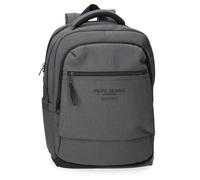 Pepe Jeans Waltford Rucksack für Laptop, 39,6 cm (15,6 Zoll), grau, 30 x 42 x 14,5 cm, Kunstleder und Polyester von Joumma Bags