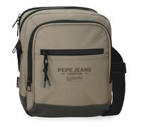 Pepe Jeans Waltford Umhängetasche mit Zwei Fächern, Beige, 22 x 27 x 10 cm, Polyester mit Details aus Kunstleder von Joumma Bags