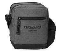 Pepe Jeans Waltford Umhängetasche mit zwei Fächern, grau, 17 x 22 x 7,5 cm, Kunstleder und Polyester von Joumma Bags