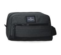 Pepe Jeans Whitton Kulturbeutel, anpassbar, Schwarz, 25 x 15 x 12 cm, Kunstleder und Polyester von Joumma Bags