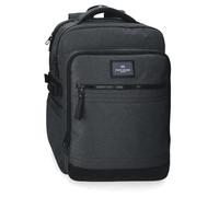 Pepe Jeans Whitton Rucksack für Laptop, 39,6 cm (15,6 Zoll), Schwarz, 30 x 42 x 14,5 cm, Kunstleder und Polyester von Joumma Bags