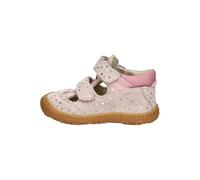 Lauflernschuh PEPINO BY RICOSTA "Ebi WMS: mittel", Baby, Gr. 20, rosa (rosa metallic), Textil, Veloursleder, Glitzer, gepunktet, Schuhe Lauflernschuh, Klettschuh, Lederinnensohle, Größenschablone zum