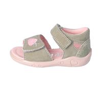 Ricosta PEPINO Lauflernschuh Mimi – Leder-Sandale, bestickt, Klett, WMS M, Gr. 21, Eukalyptus/Blush