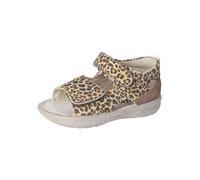 Lauflernschuh PEPINO BY RICOSTA "Banu WMS: mittel", Jungen, Gr. 26, braun (braun leo), Leder, Schuhe Lauflernschuh, Sandalette mit Klett und Animal Print, Größenschablone zum Download (50473667-26)