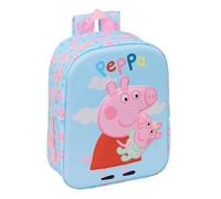 PEPPA PIG 3D-Kinderrucksack, leicht zu reinigen, ideal für Kinder verschiedener Altersgruppen, bequem und vielseitig, Qualität und Widerstandsfähigkeit, 22 x 10 x 27 cm