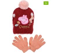 Sun City Peppa Pig Wutz Kinder Mädchen Winter-Set Winter-Mütze und Handschuhe, Farbe:Pink, Größe:54
