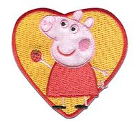 Peppa Pig Aufnäher "Herz", bestickt, 6,5 x 6,3 cm