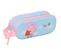 PEPPA PIG - Doppeltes Federmäppchen für Kinder, ideal für Kinder im Schulalter, bequem und vielseitig, Qualität und Widerstandsfähigkeit, 21 x 6 x 8 cm