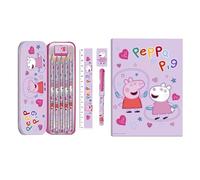 Peppa Pig Federmäppchen für Kinder, bunt, Schreibwaren, Geschenkset, Schulbedarf, Rose