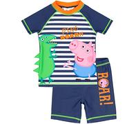 Peppa Pig George Pig Badeanzug Jungen Kinder Dinosaurier zweiteils Top Short Swi 12-18 Monate