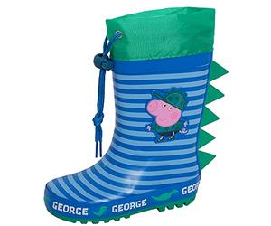 Peppa Pig Jungen George Pig Tie Top Gummistiefel Kinder Dino Wellingtons Regenstiefel Grün 7 UK Kind/EU 24
