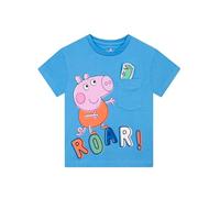 Peppa Pig Jungen Tshirt | George Wutz t-Shirt-Kinder | Kurzarm t Shirt Jungen | Baumwolle Kleidung | Blau 128