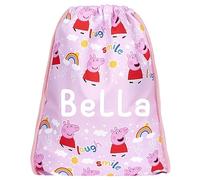 Peppa Pig - Kinder Kordelzug Rucksack - Personalisierter Leichter Rucksack - Rosa PE Tasche - 43x35cm - Wasserdichte Tasche - Individuelle Geschenke