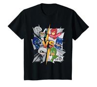 Peppa Pig Kinder PJ Masks Heroes vs Villains T-Shirt, Schwarz, Kurzarm, 4-5 Jahre, Unisex-Kinder