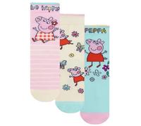 Peppa Pig Kindersocken Mädchen, Packung mit 3 Socken, Peppa Socken im 3er Pack, Mehrfarbig 27-30cm