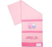 Peppa Pig Mädchen Personalisierter Schal Winter Wollschal Weich und Warm Bestickt Name Geschenk für Mädchen, rose, One size
