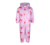 Peppa Pig Mädchen Pfützenanzug mit Kapuze und Fleecefutter, Regenanzug, Regenoverall, Peppa, Rosa