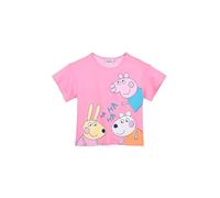 Peppa Pig Mädchen T-Shirt Kurzarm Peppa Wutz, 100% Baumwolle, Kinder Shirt (DE/NL/SE/PL, Numerisch, 116, Regular, Rosa)