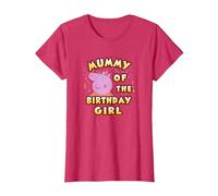 Peppa Pig Mummy of The Birthday Girl T-Shirt, Damen, Rot Meliert, L