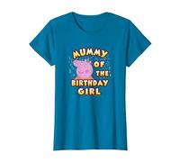 Peppa Pig Mummy of The Birthday Girl T-Shirt, Damen, Saphir, L
