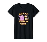 Peppa Pig Mummy of The Birthday Girl T-Shirt, Damen, Schwarz, M