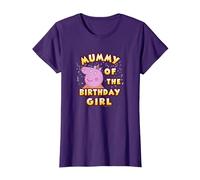 Peppa Pig Mummy of The Birthday Girl T-Shirt, Damen, Violett, M