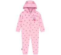 Peppa Pig Onesie Kinder, Fleece Onesie Mädchen mit 3D Ohren, Herzmuster Schlafoverall Kinder 98