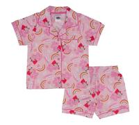 Peppa Pig Peppa Wutz, 100% Baumwolle, mit Knöpfen Kurzarm Schlafanzüge, Pink, 6-7 Jahre: 122cm, Rosa