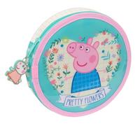 Safta Federmäppchen PEPPA PIG PRETTY Flowers rund, 18 Teile, einfache Reinigung, 5–14 Jahre