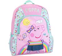 Peppa Pig Rucksack für Mädchen | Regenbogen Design | Kindergarten Rucksack | Pink | Einheitsgröße