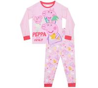 Peppa Pig Schlafanzug Mädchen, Winter Schlafanzug Kinder Mit Peppa, George & Evie, Schlafanzüge Für Mädchen, Rosa 98